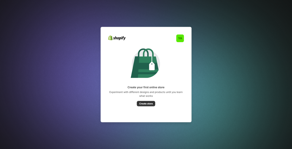 create Shopify store