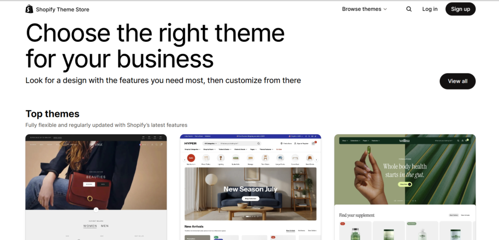 Shopify theme store