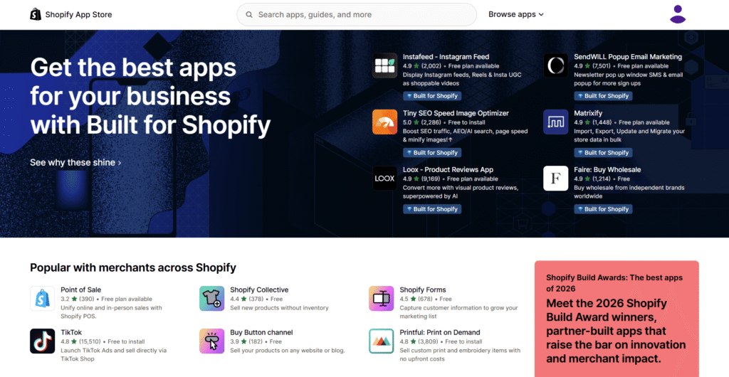 shopify app store