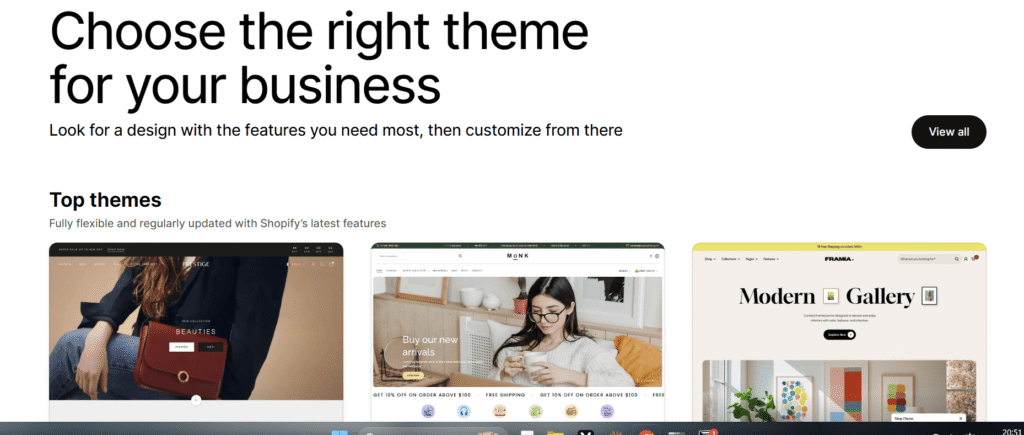 shopify theme store