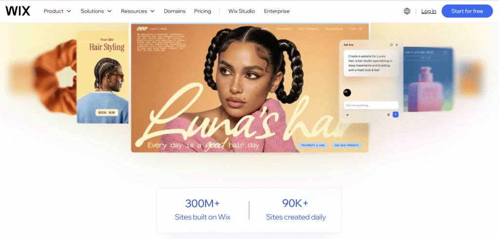 Wix homepage